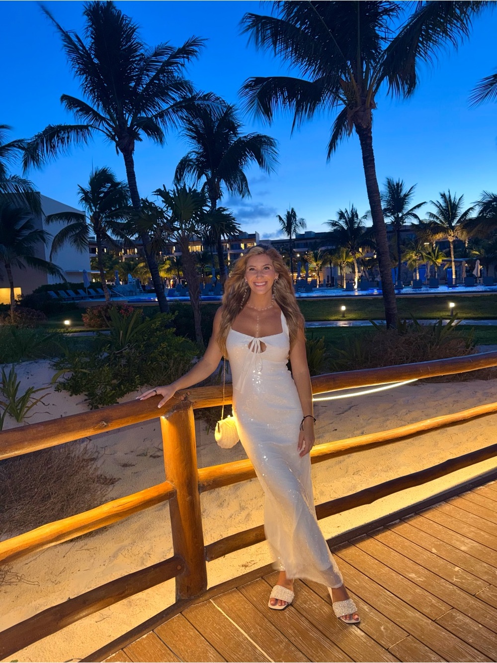 Beginning Boutique Ivory Sequin Maxi Dress